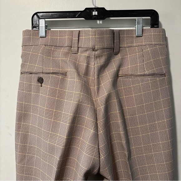 Vintage Levi's Panatela Trouser Creased Pants Tan  Plaid Retro Size 33 34 X 31 - Picture 4 of 9